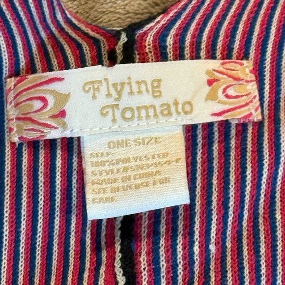 Flying Tomato Open Front Fringe Trimmed Black, Pink & Purple One Size Kimono - Picture 3 of 10